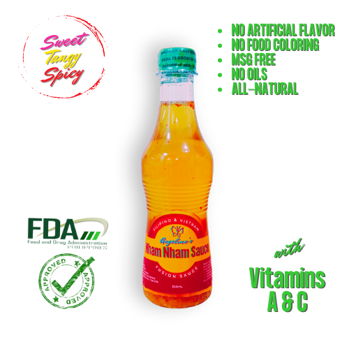 angeline's nham nham sauce sweet spicy tangy fda approved with vitamins A and C